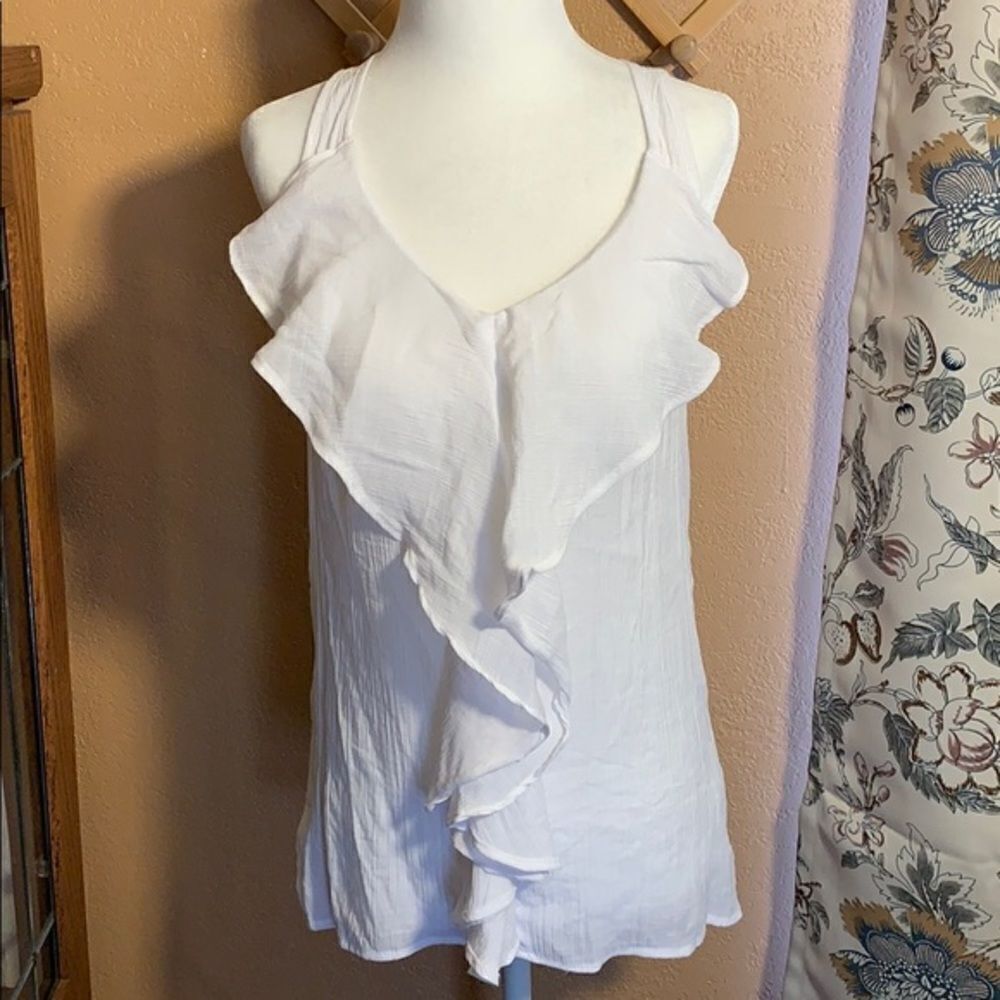 Solemio Ruffle Racerback Tank Size Small